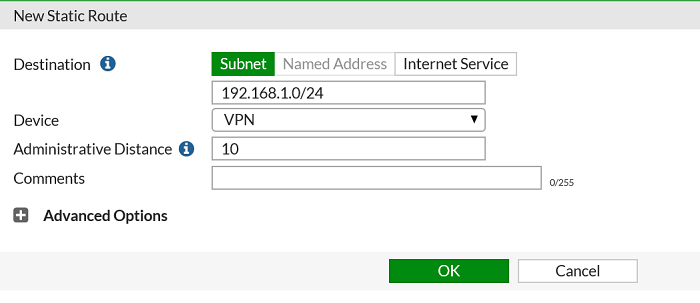 a screenshot of Forigate router